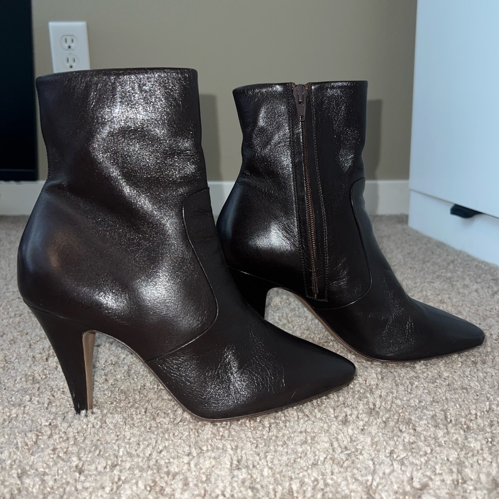 Celine Dark Brown Heeled Boots